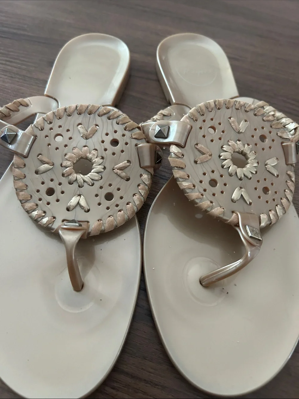 Jack Rogers Gold Jelly Sandals 8